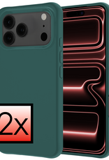 NoXx NoXx iPhone 17 Pro Max Hoesje Siliconen - Donkergroen - 2 PACK