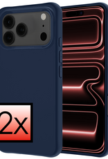 NoXx NoXx iPhone 17 Pro Max Hoesje Siliconen - Donkerblauw - 2 PACK