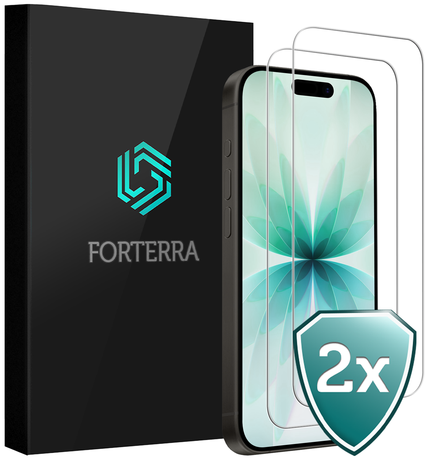 Forterra Forterra iPhone 17 Screenprotector Glas Full Cover 2D - 2 PACK