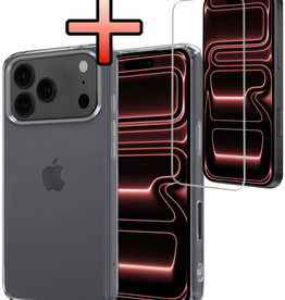 NoXx NoXx iPhone 17 Pro Hoesje Siliconen Met Screenprotector Met Dichte Notch - Transparant