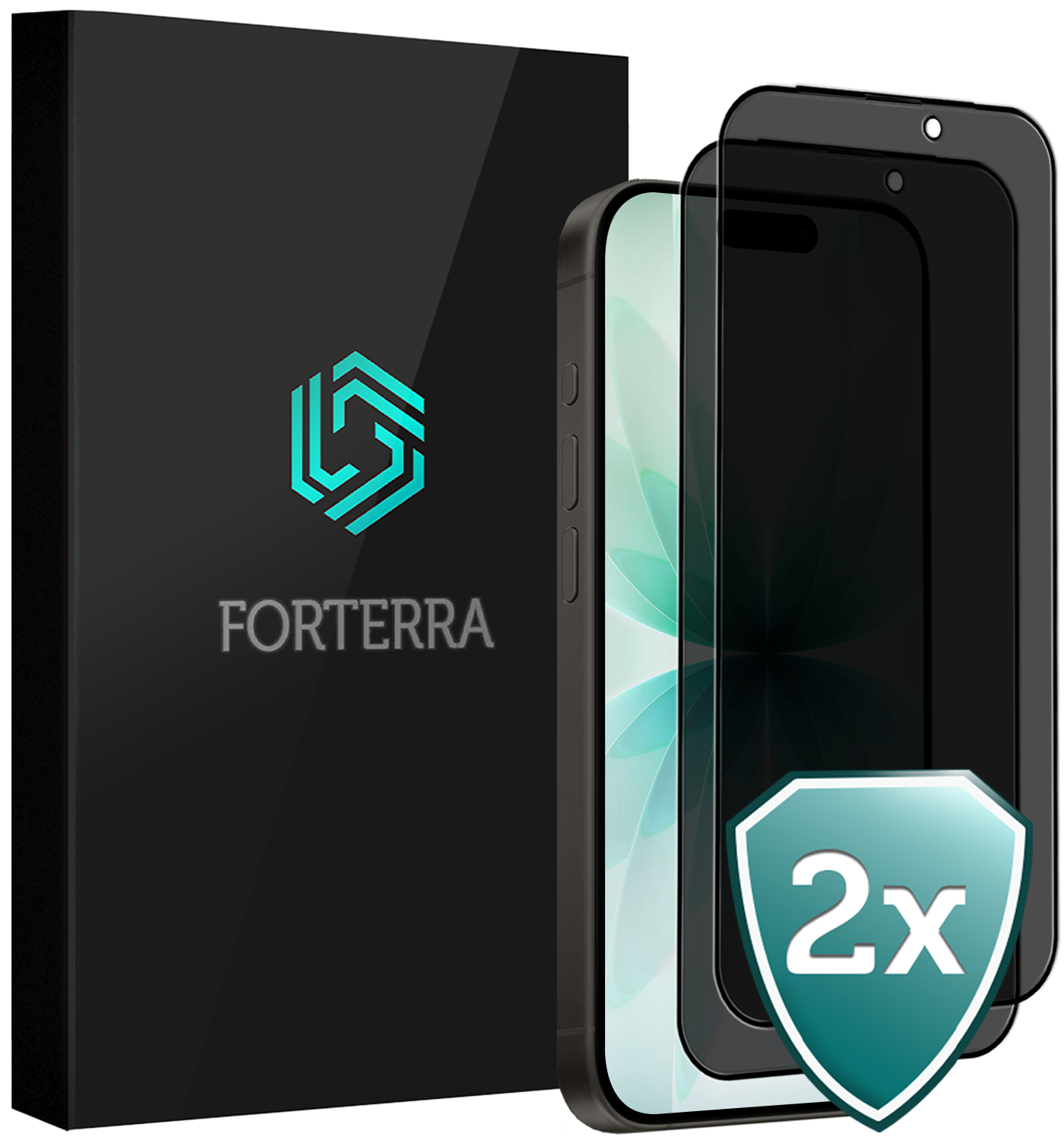 Forterra Forterra iPhone 17 Screenprotector Glas Privacy - 2 PACK
