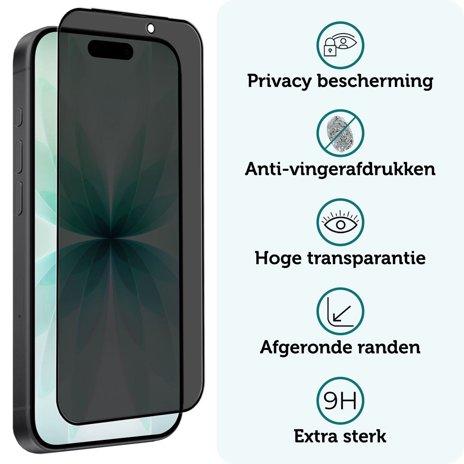 Forterra Forterra iPhone 17 Screenprotector Glas Privacy - 3 PACK