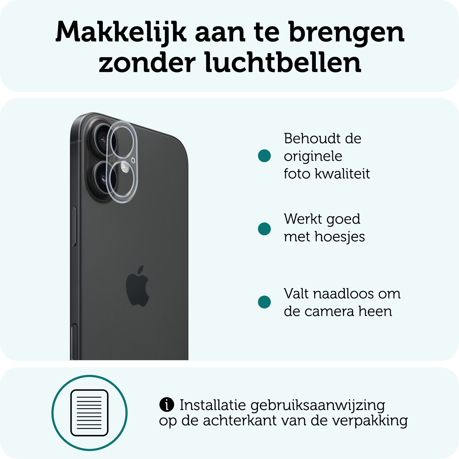 Forterra Forterra iPhone 17 Camera Screenprotector - 2 PACK