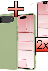 NoXx NoXx iPhone Air Hoesje Siliconen Met 2x Screenprotector Met Dichte Notch - Groen