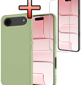 NoXx NoXx iPhone Air Hoesje Siliconen Met Screenprotector Met Dichte Notch - Groen