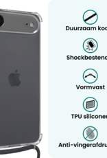 Forterra Forterra iPhone Air Hoesje Transparant Shockproof Met Zwart Koord
