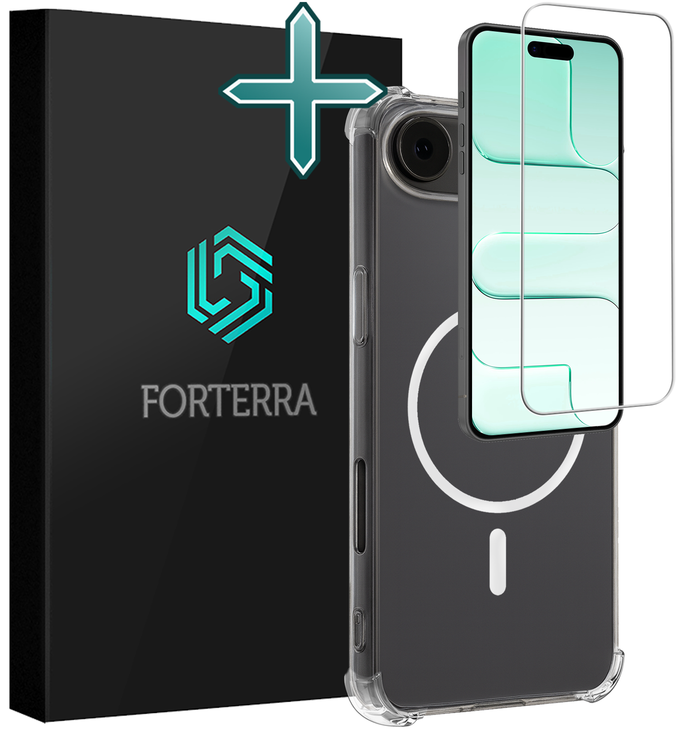 Forterra Forterra iPhone Air Magsafe Hoesje Transparant Met Screenprotector