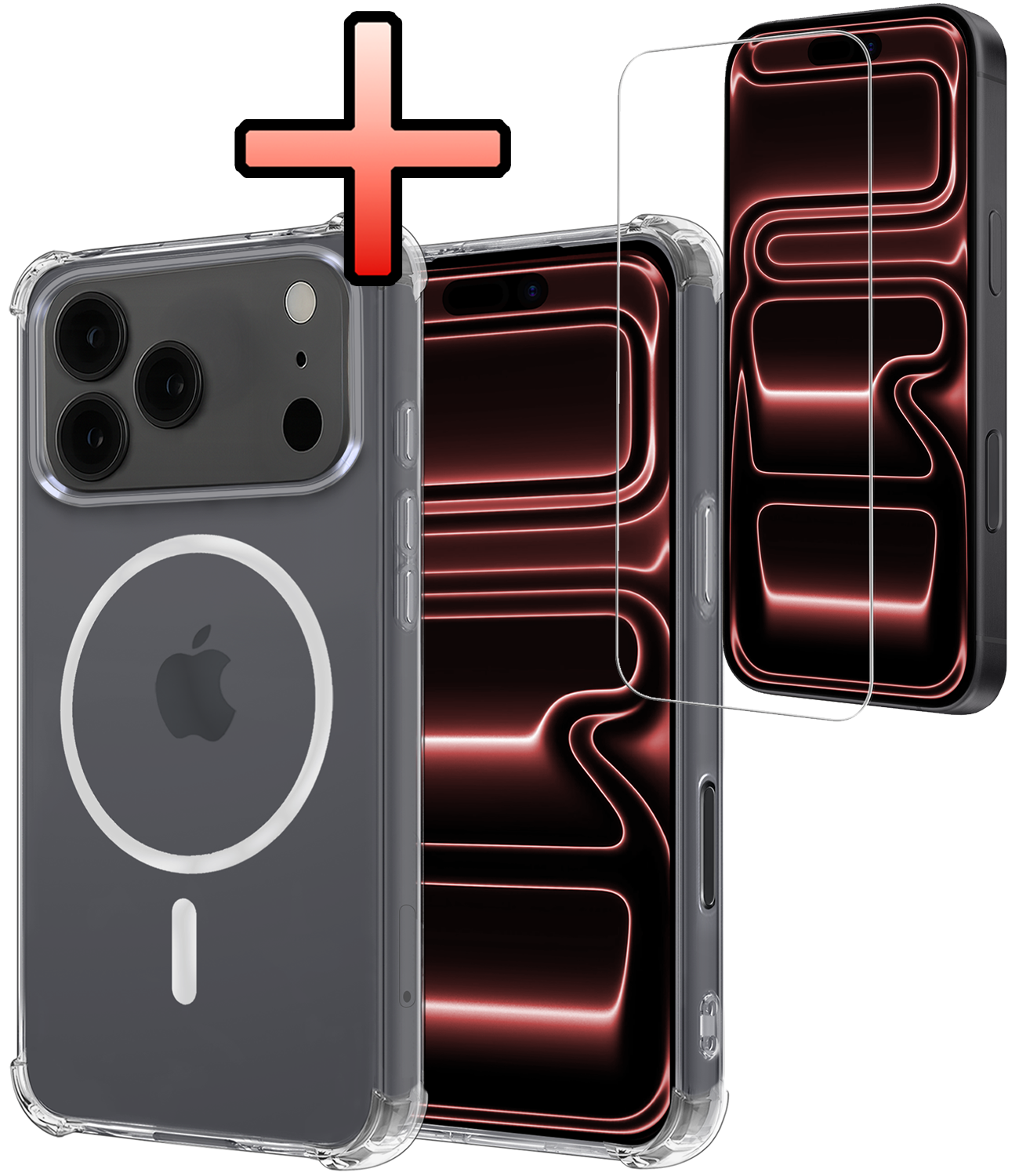 NoXx NoXx iPhone 17 Pro Max Magsafe Hoesje Transparant Met Screenprotector