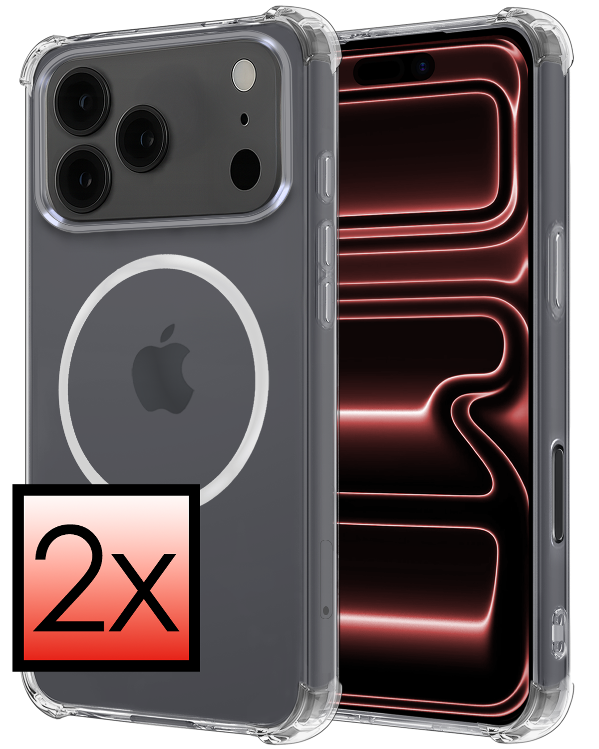 NoXx NoXx iPhone 17 Pro Max Magsafe Hoesje - Transparant - 2 PACK