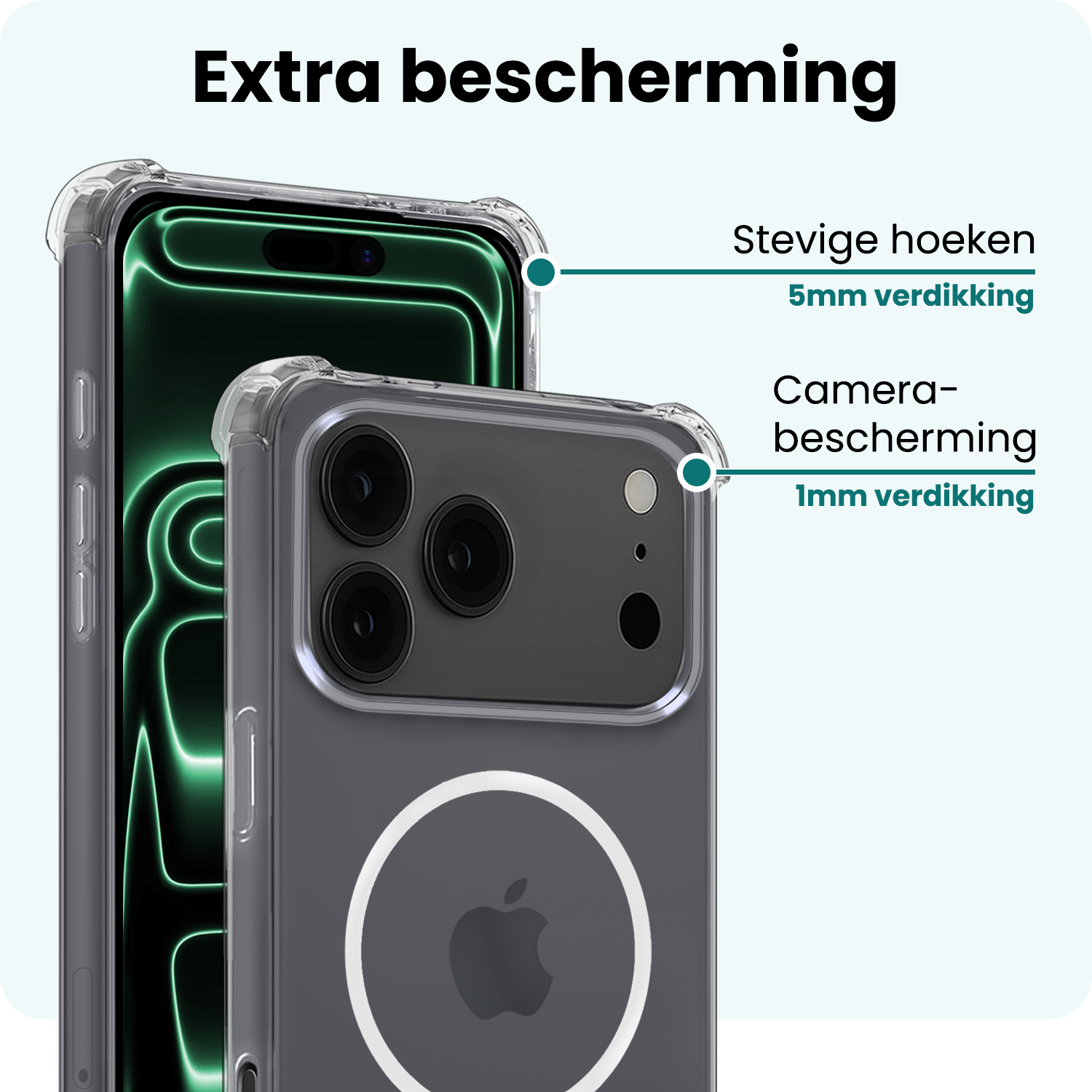 Forterra Forterra iPhone 17 Pro Magsafe Hoesje - Transparant