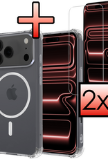NoXx NoXx iPhone 17 Pro Magsafe Hoesje Transparant Met 2x Screenprotector
