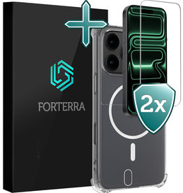 Forterra Forterra iPhone 17 Pro Max Magsafe Hoesje Transparant Met 2x Screenprotector
