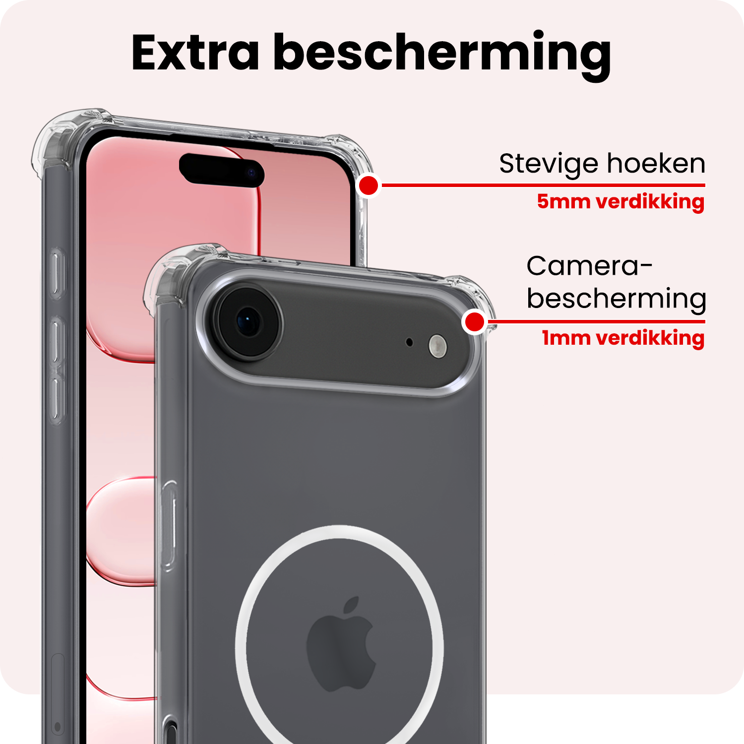 NoXx NoXx iPhone Air Magsafe Hoesje Transparant Met 2x Screenprotector