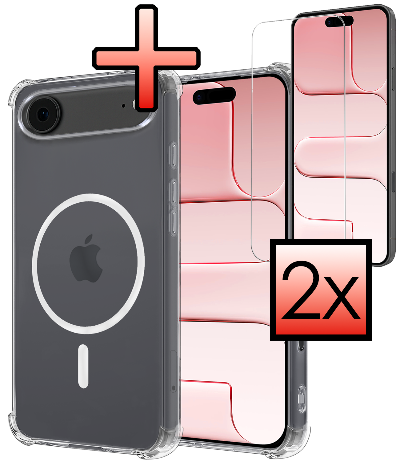 NoXx NoXx iPhone Air Magsafe Hoesje Transparant Met 2x Screenprotector