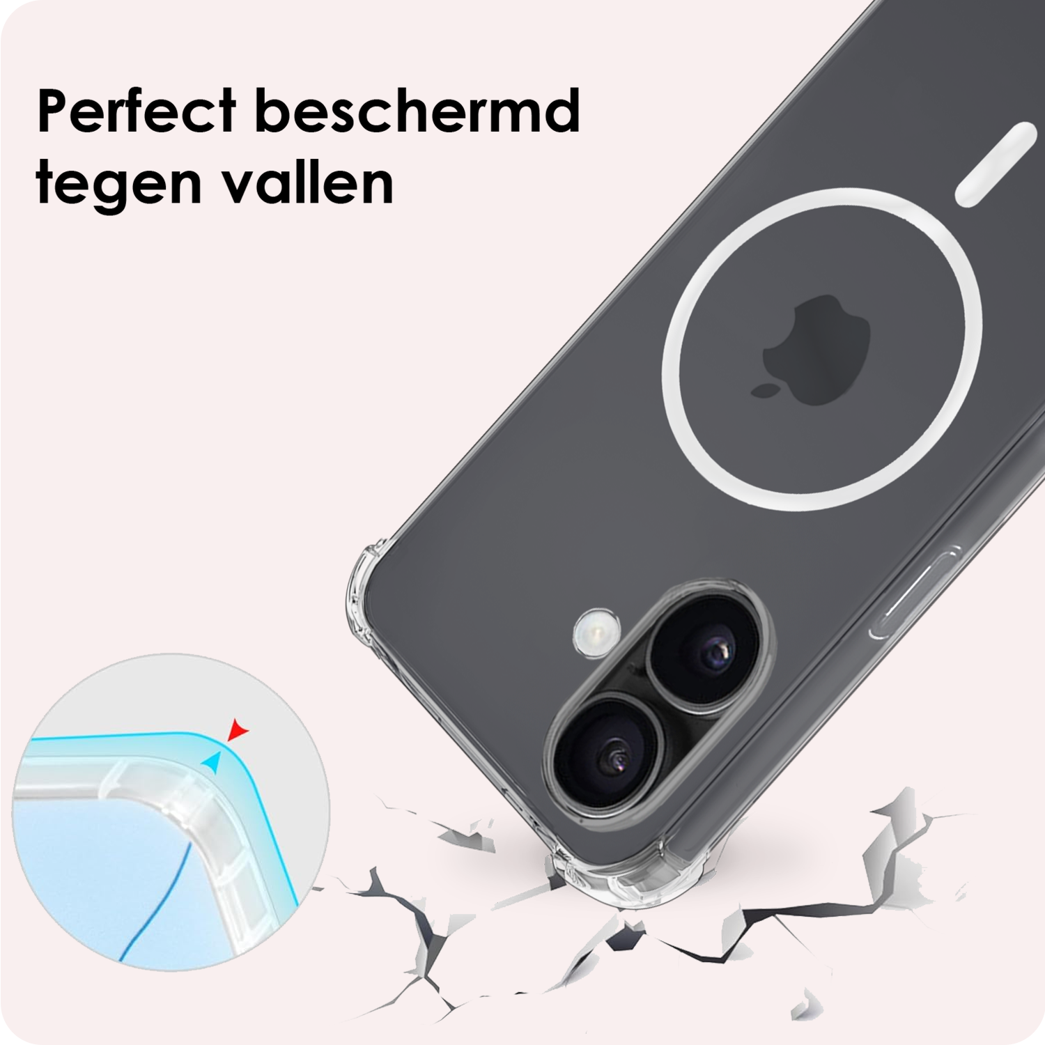NoXx NoXx iPhone 17 Magsafe Hoesje Transparant Met Screenprotector