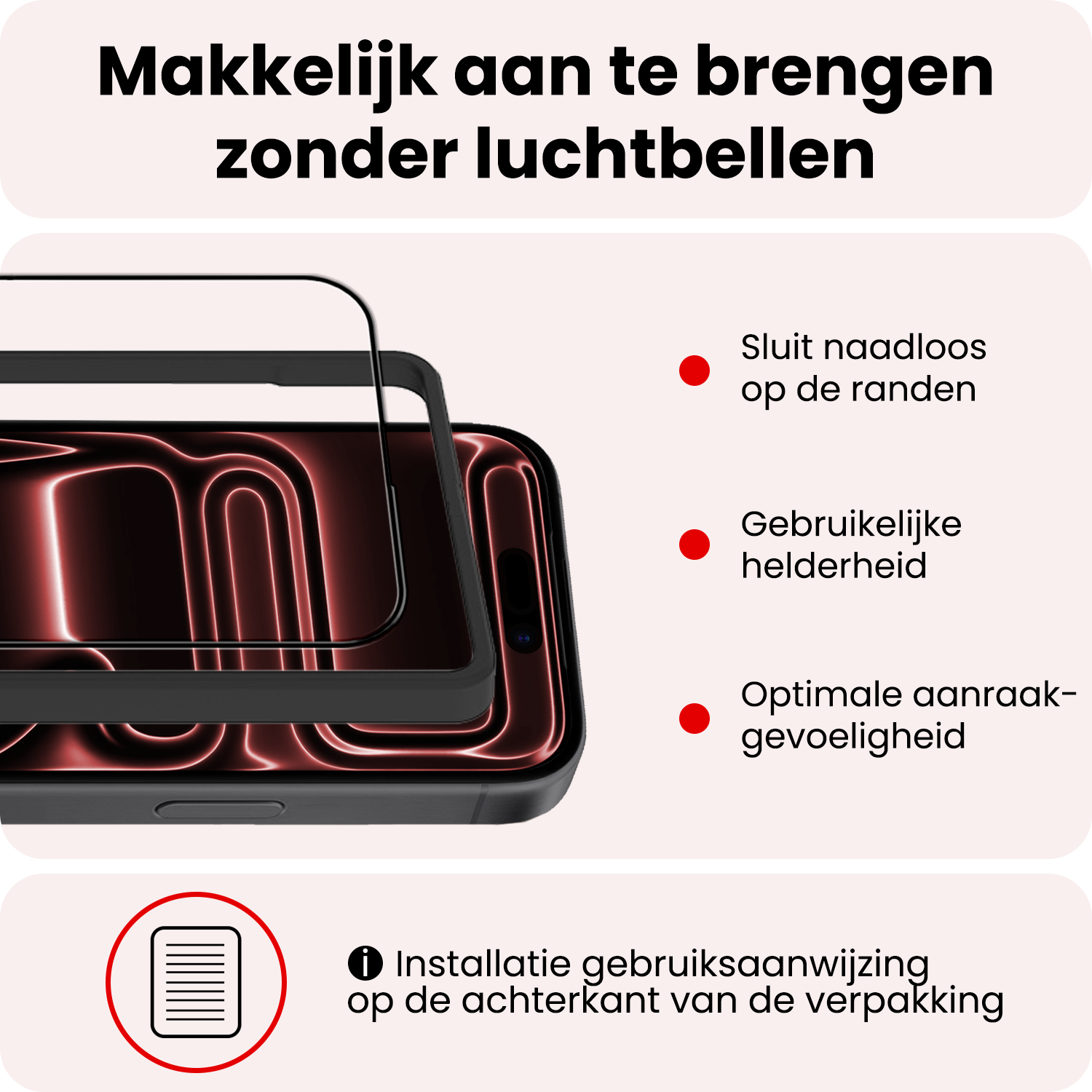 NoXx NoXx iPhone 17 Pro Max Screenprotector Met Installieframe - 3 PACK