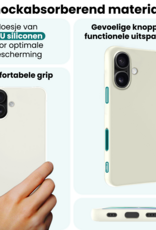 Forterra Forterra iPhone 17 Hoesje Siliconen Met Screenprotector Met Dichte Notch - Wit
