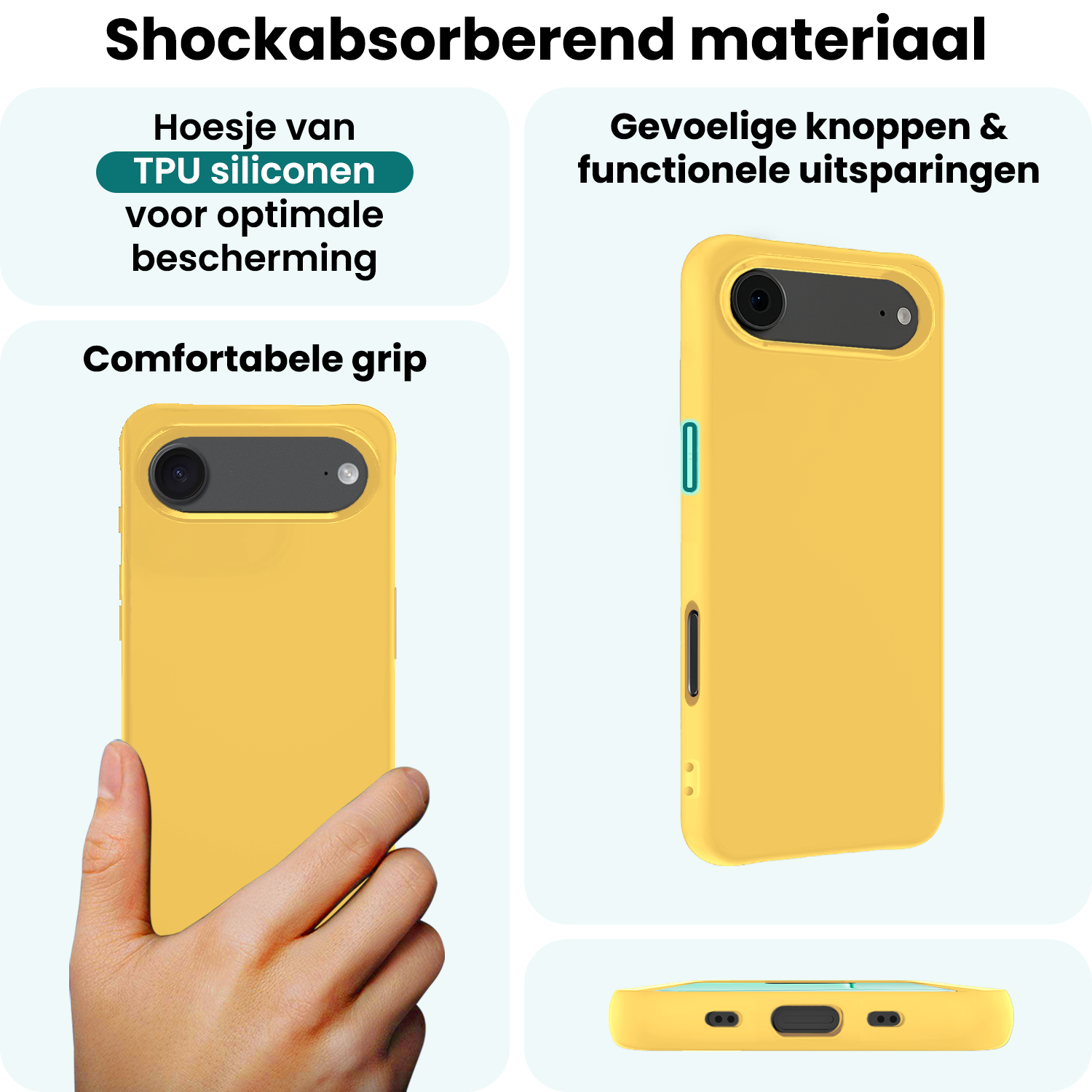 Forterra Forterra iPhone Air Hoesje Siliconen - Geel