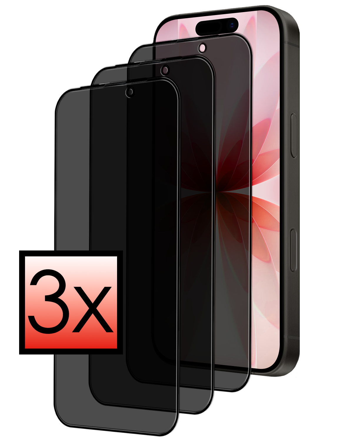 NoXx NoXx iPhone 17 Screenprotector Glas Privacy - 3 PACK