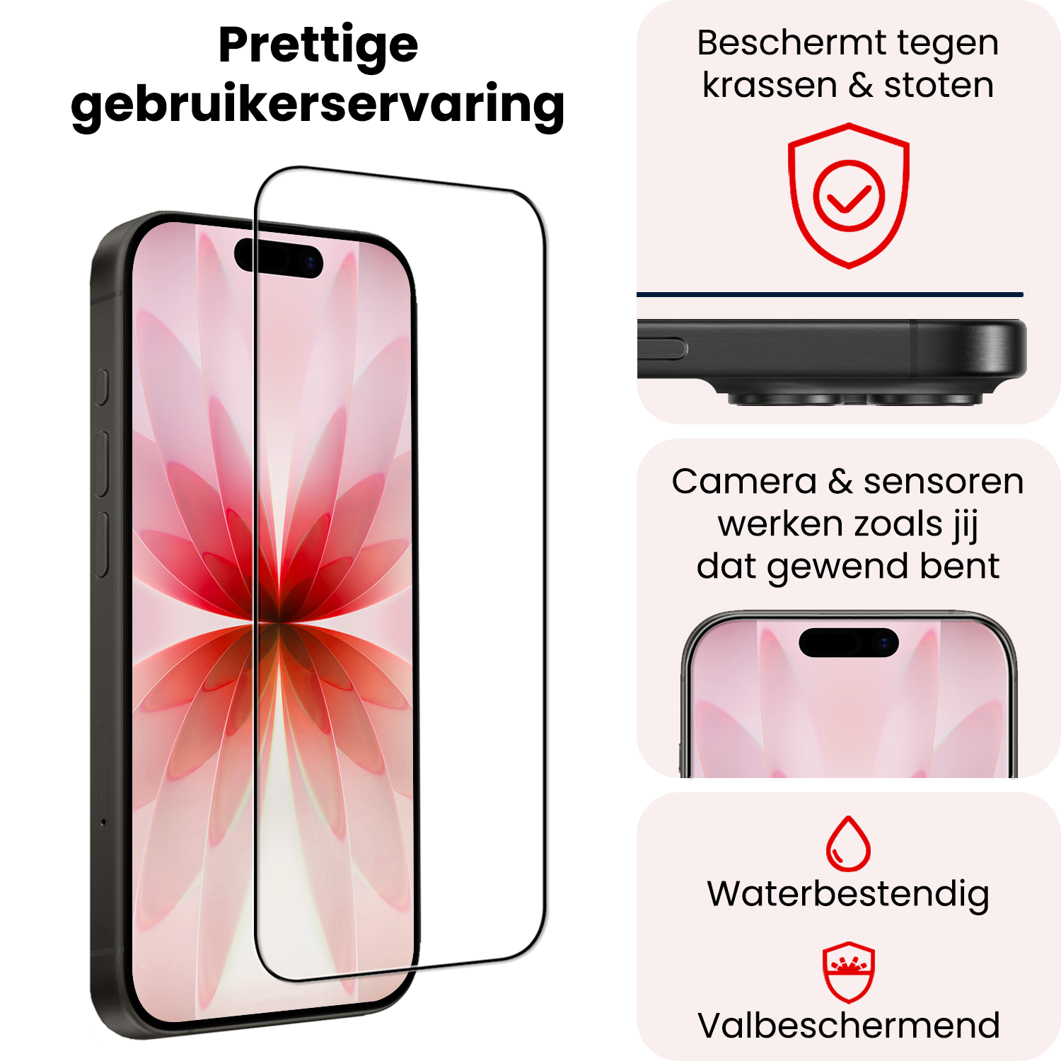 NoXx NoXx iPhone 17 Screenprotector Glas Full Cover 2D - 3 PACK