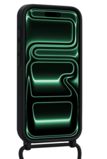 Forterra Forterra iPhone 17 Pro Max Hoesje Pashouder met Koord Met Screenprotector - Zwart