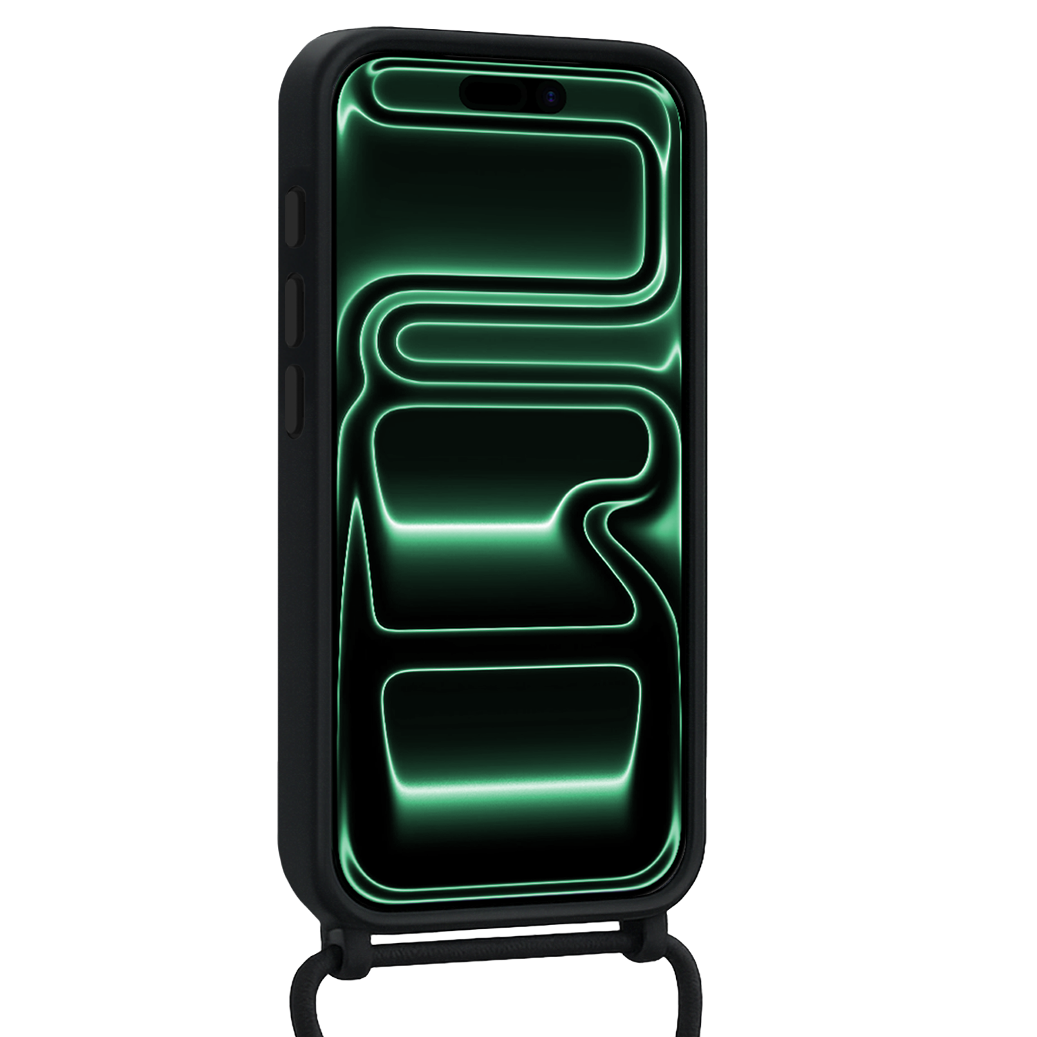 Forterra Forterra iPhone 17 Pro Max Hoesje Pashouder met Koord - Zwart