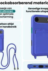 Forterra Forterra iPhone Air Hoesje Pashouder met Koord Met 2x Screenprotector - Fel Blauw