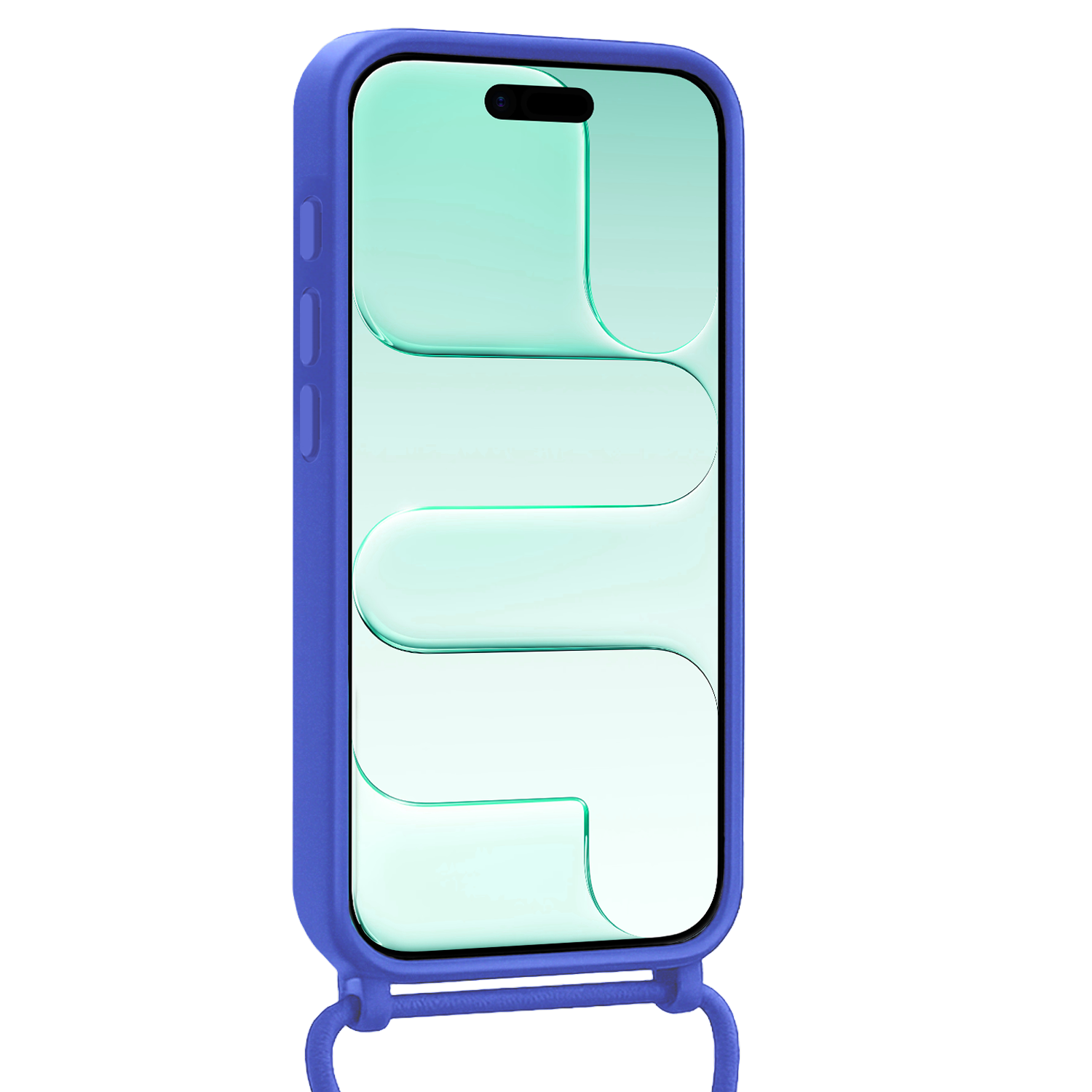 Forterra Forterra iPhone Air Hoesje Pashouder met Koord Met Screenprotector - Fel Blauw