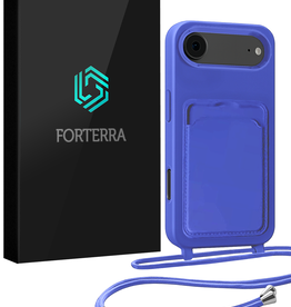 Forterra Forterra iPhone Air Hoesje Pashouder met Koord - Fel Blauw
