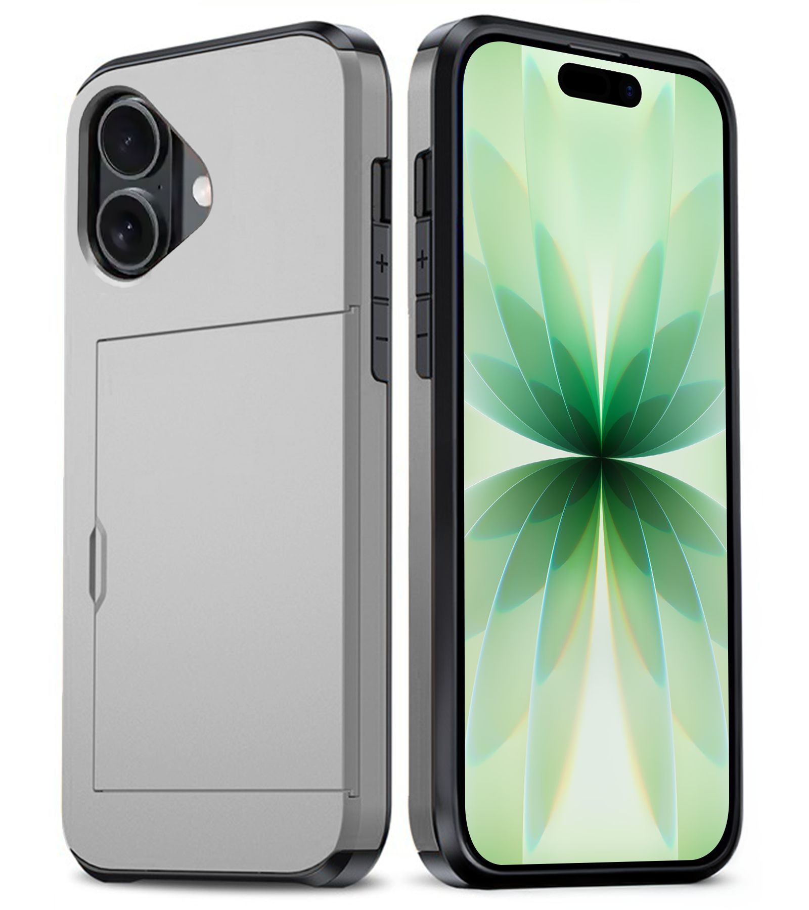 BASEY. BASEY. iPhone 17 Hoesje Pashouder Hard - Grijs