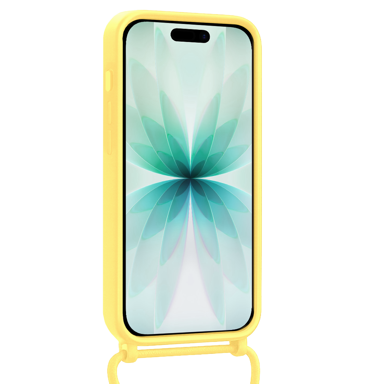 Forterra Forterra iPhone 17 Hoesje Pashouder met Koord Met 2x Screenprotector - Geel