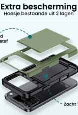 Forterra Forterra iPhone 17 Pro Max Hoesje Pashouder Hard - Donker Groen