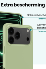 Forterra Forterra iPhone 17 Pro Max Hoesje Siliconen Met Screenprotector Met Dichte Notch - Groen