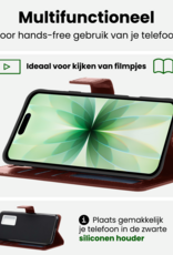 BASEY. BASEY. iPhone 17 Hoesje Bookcase Met Screenprotector - Bruin