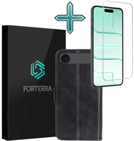 Forterra Forterra iPhone Air Hoesje Bookcase Met Screenprotector - Zwart