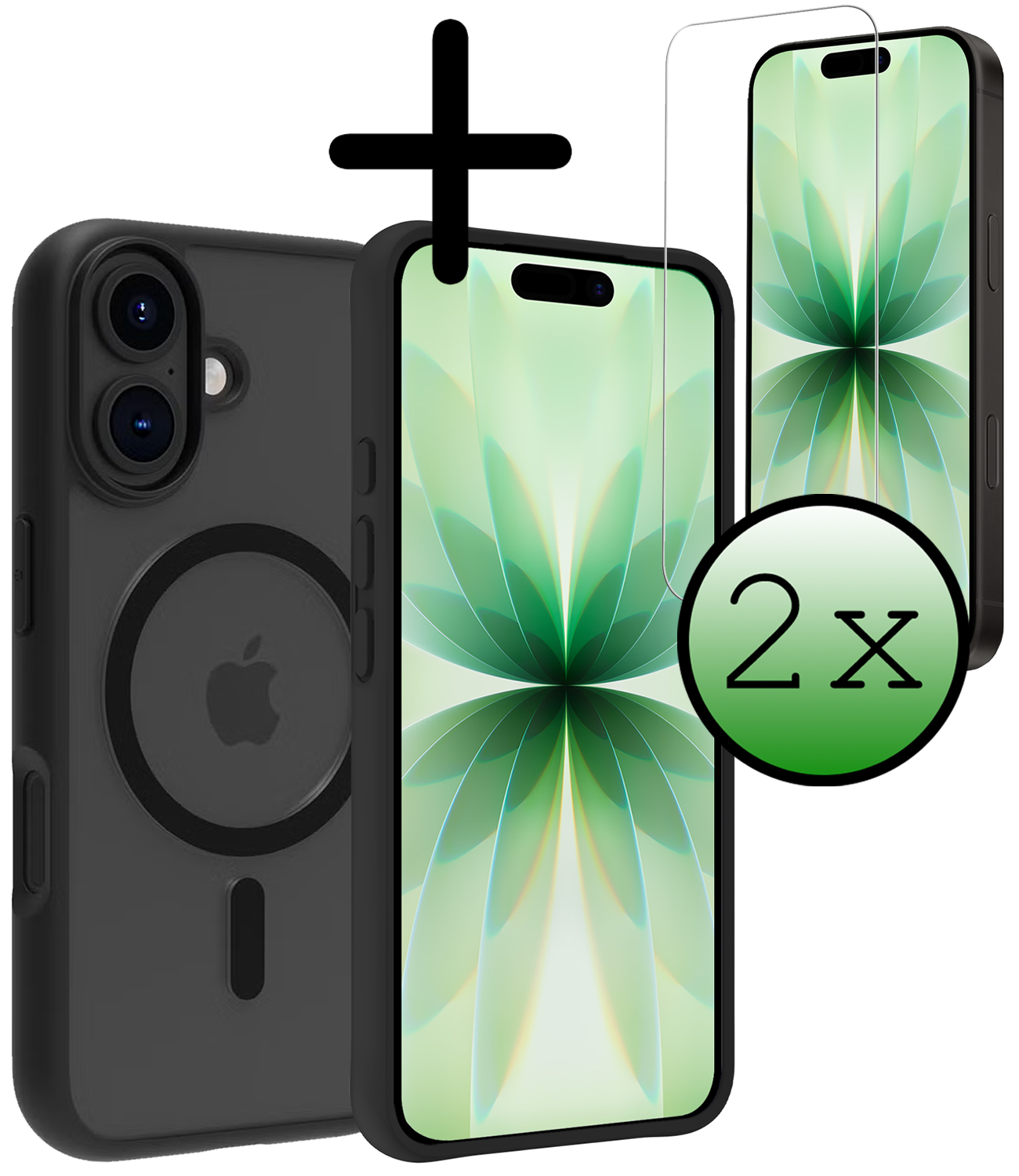 BASEY. BASEY. iPhone 17 Magsafe Hoesje Zwart Met 2x Screenprotector