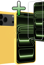 BASEY. BASEY. iPhone 17 Pro Max Hoesje Siliconen Met Screenprotector Met Dichte Notch - Geel