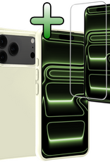 BASEY. BASEY. iPhone 17 Pro Max Hoesje Siliconen Met Screenprotector Met Dichte Notch - Wit