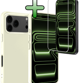 BASEY. BASEY. iPhone 17 Pro Max Hoesje Siliconen Met Screenprotector Met Dichte Notch - Wit