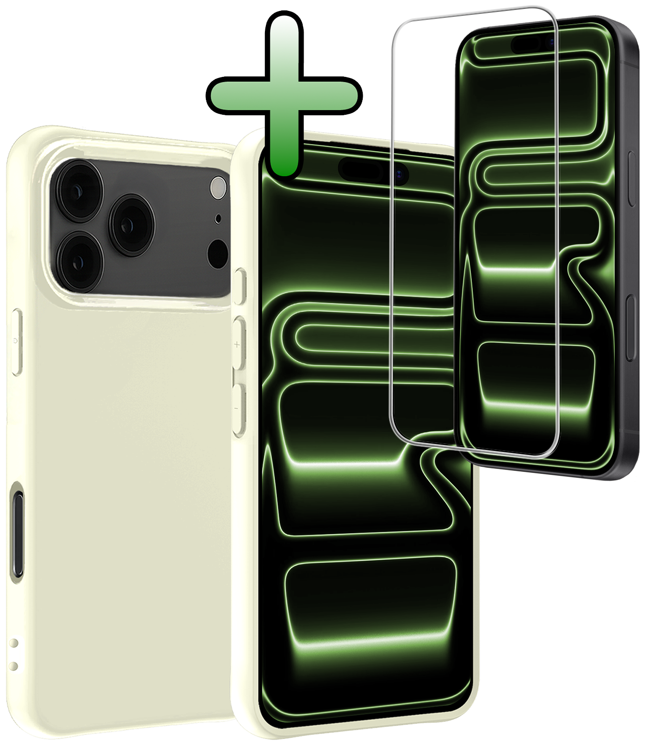 BASEY. BASEY. iPhone 17 Pro Max Hoesje Siliconen Met Screenprotector Met Dichte Notch - Wit