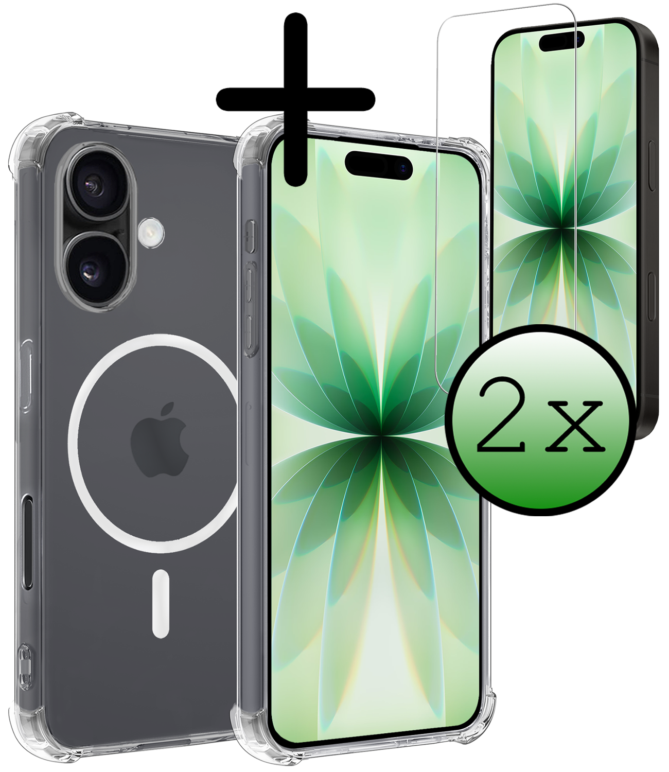 BASEY. BASEY. iPhone 17 Magsafe Hoesje Transparant Met 2x Screenprotector