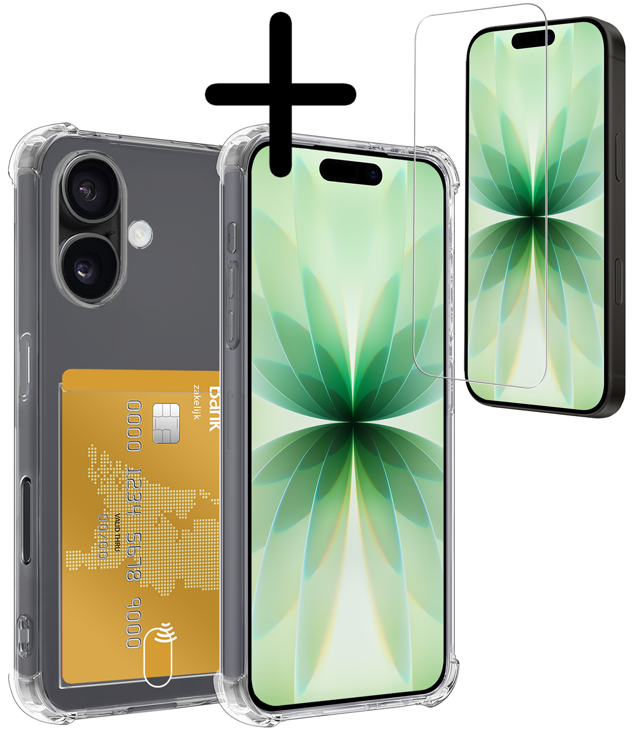 BASEY. BASEY. iPhone 17 Hoesje Pashouder Met Screenprotector