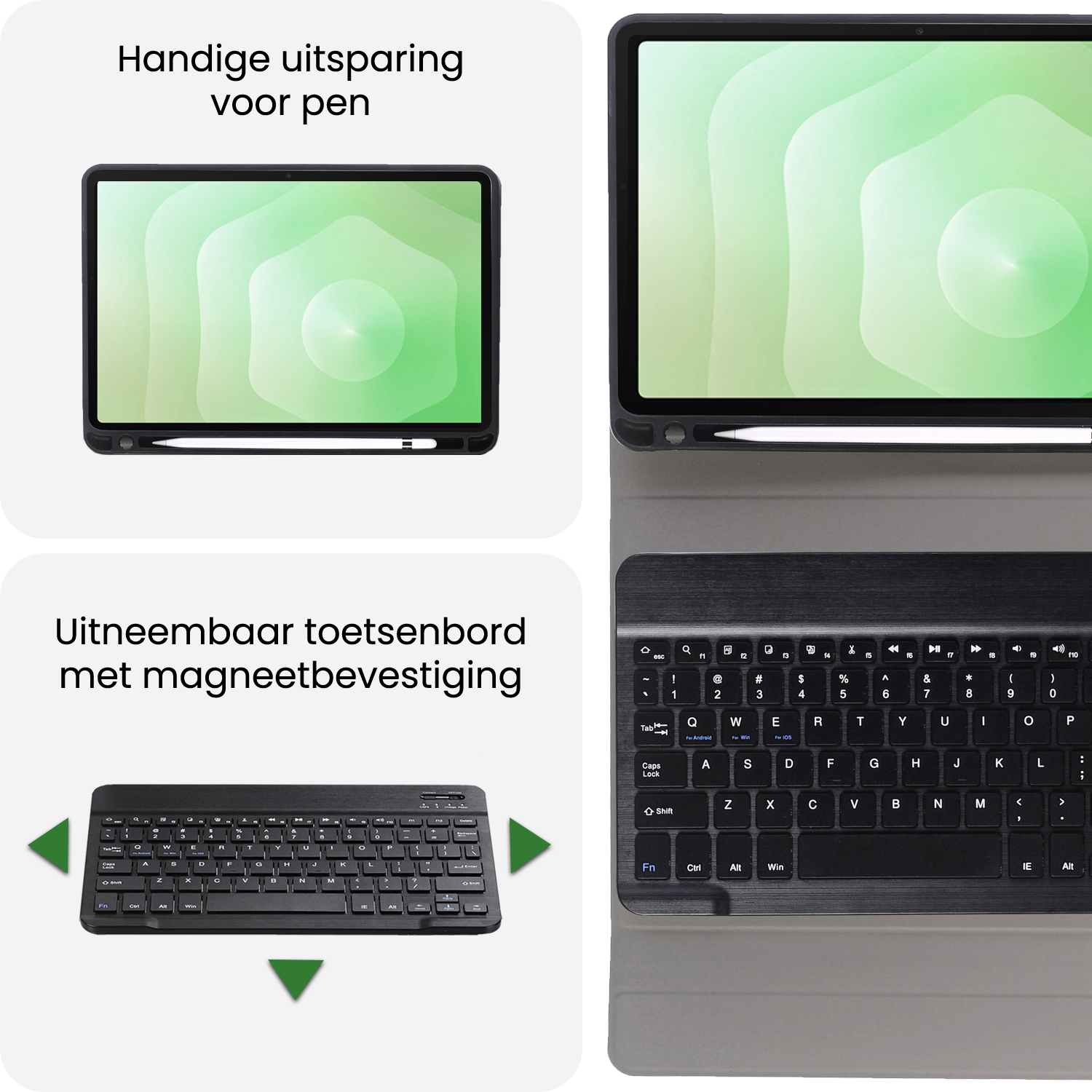 BASEY. BASEY. Samsung Galaxy Tab S11 Toetsenbordhoes Met Screenprotector - Zwart