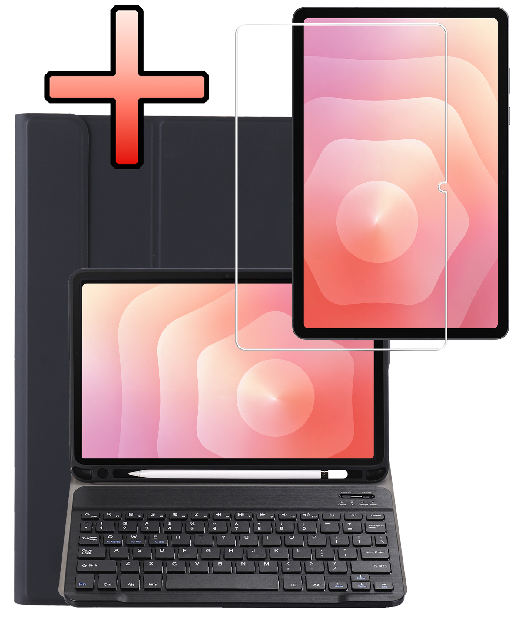 NoXx NoXx Samsung Galaxy Tab S11 Toetsenbordhoes Met Screenprotector - Zwart