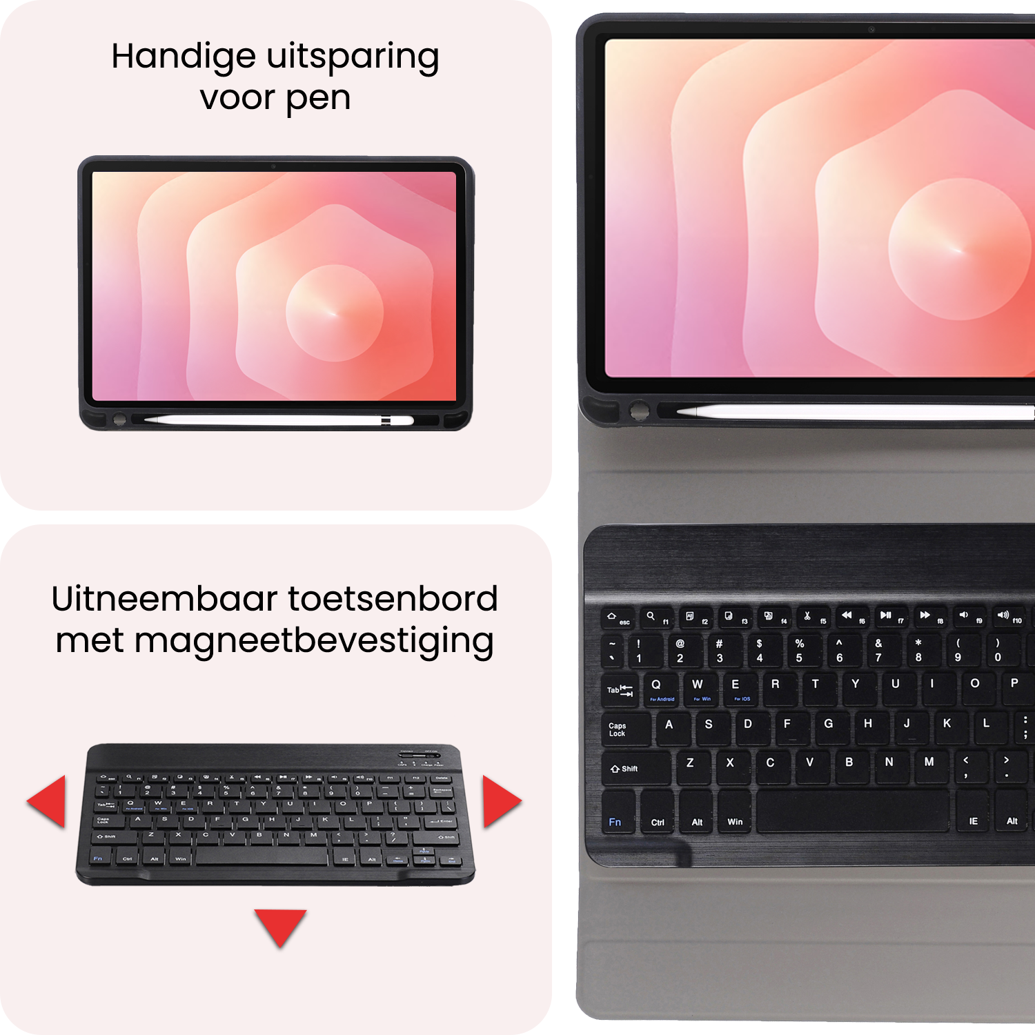 NoXx NoXx Samsung Galaxy Tab S11 Toetsenbordhoes Met Screenprotector - Zwart