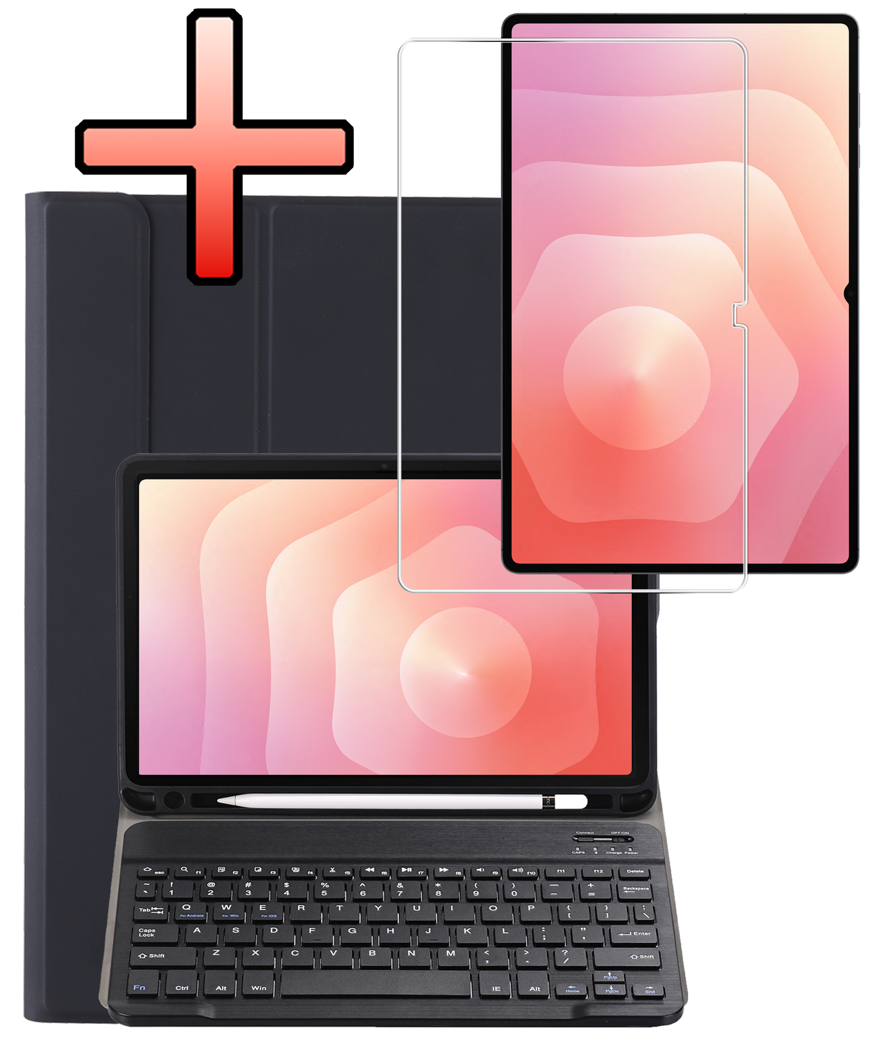 NoXx NoXx Samsung Galaxy Tab S11 Ultra Toetsenbordhoes Met Screenprotector - Zwart