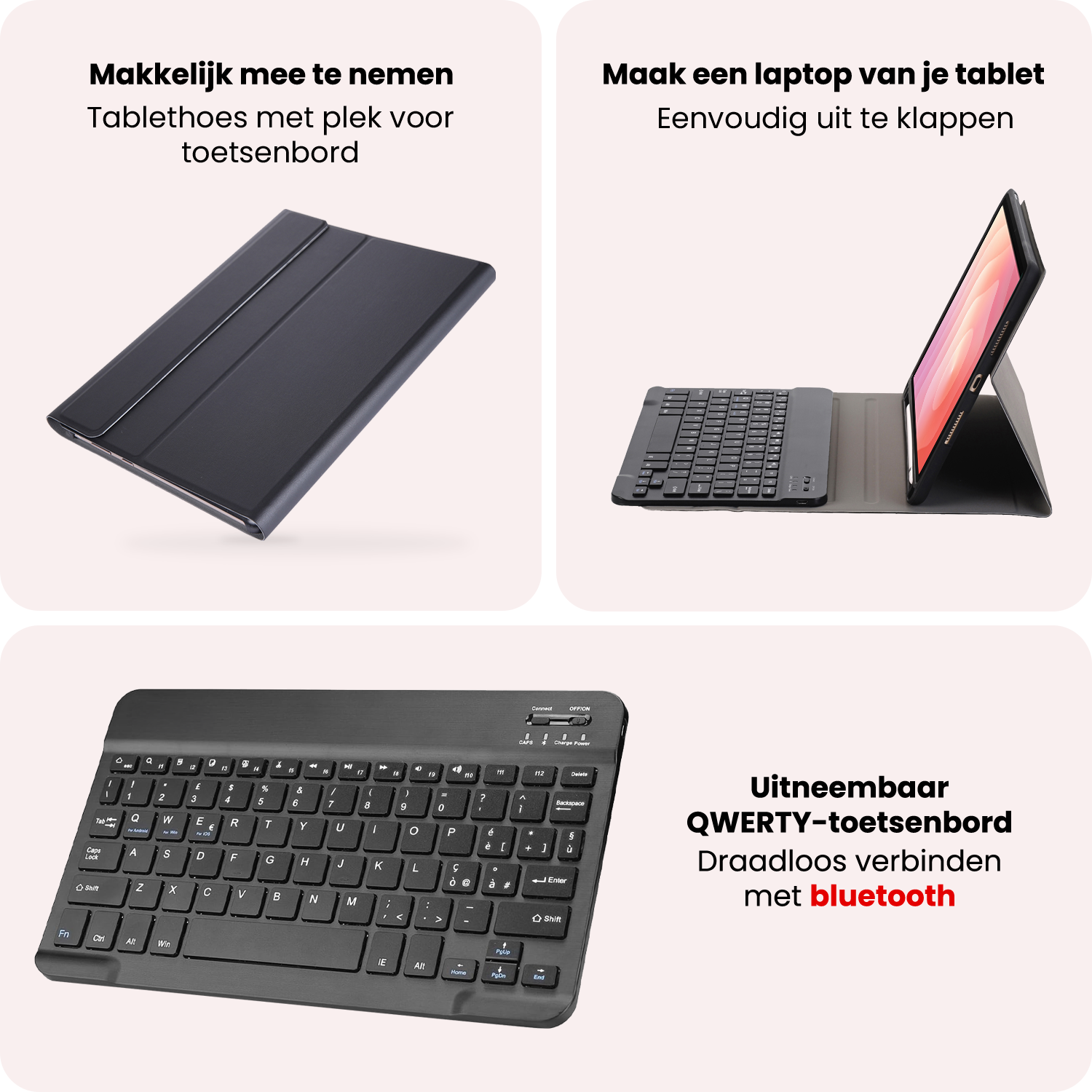NoXx NoXx Samsung Galaxy Tab S11 Ultra Toetsenbordhoes Met Screenprotector - Zwart