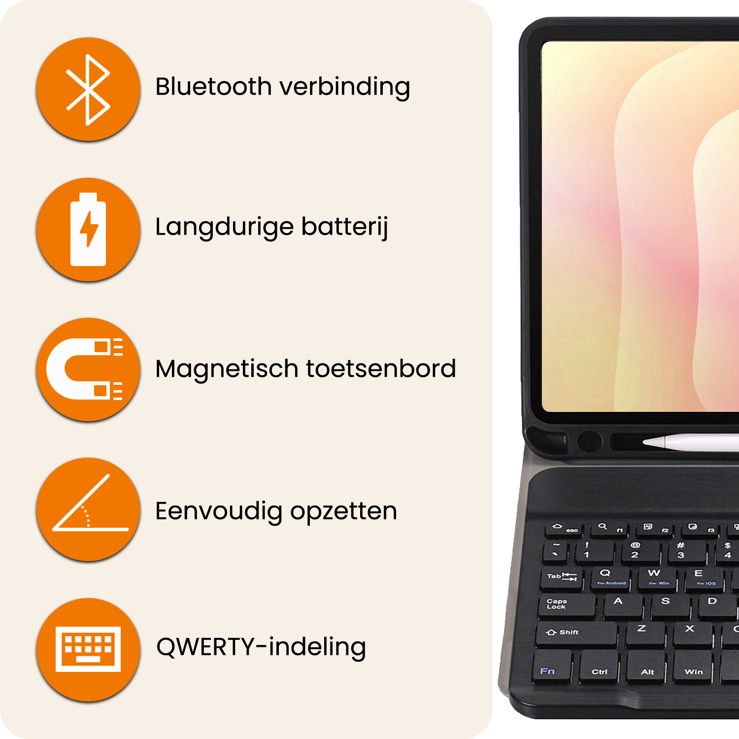 Nomfy Nomfy Samsung Galaxy Tab S11 Ultra Toetsenbordhoes - Zwart