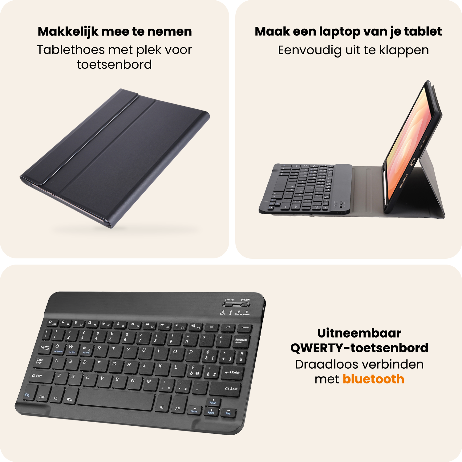 Nomfy Nomfy Samsung Galaxy Tab S11 Toetsenbordhoes - Zwart