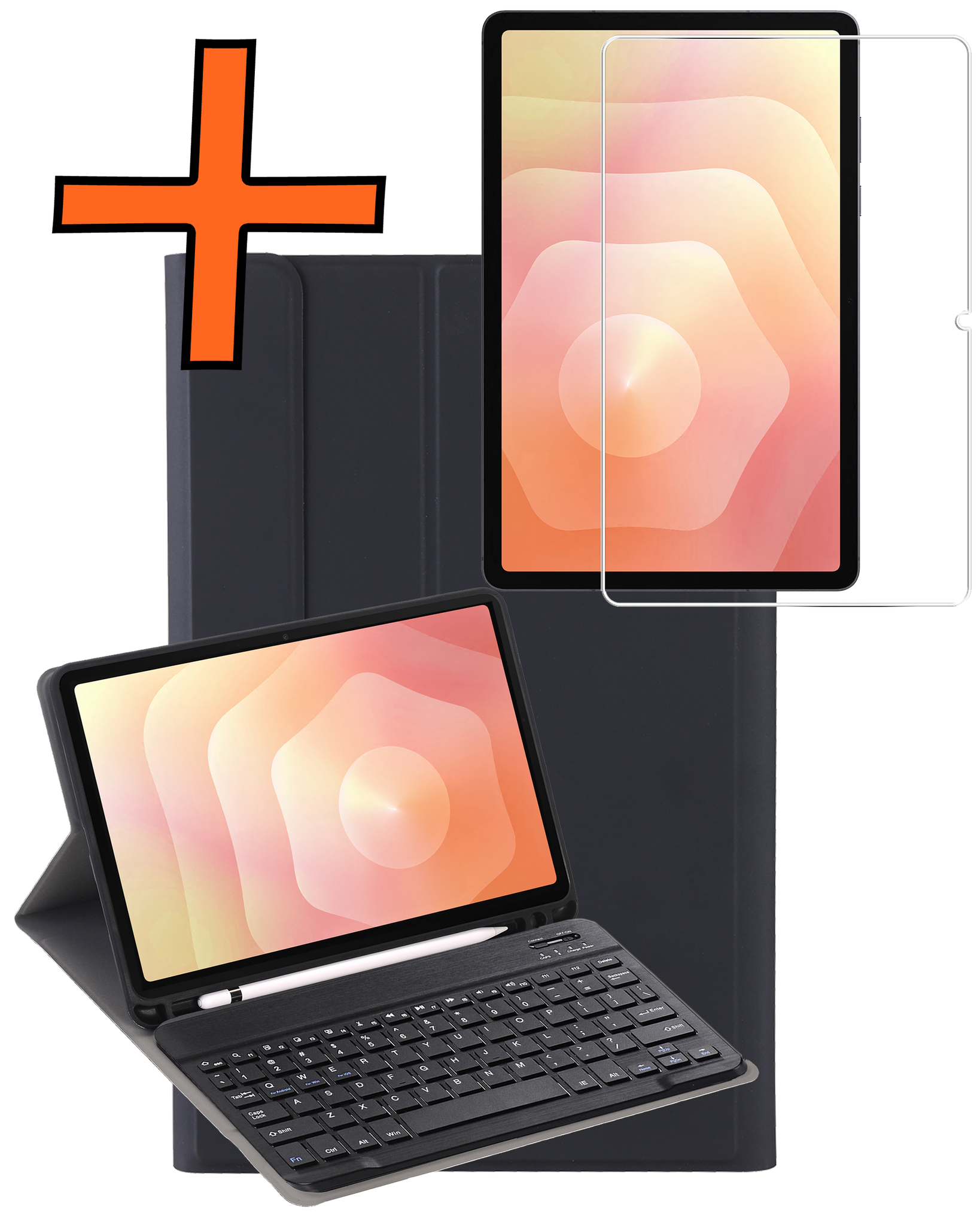 Nomfy Nomfy Samsung Galaxy Tab S11 Toetsenbordhoes Met Screenprotector - Zwart